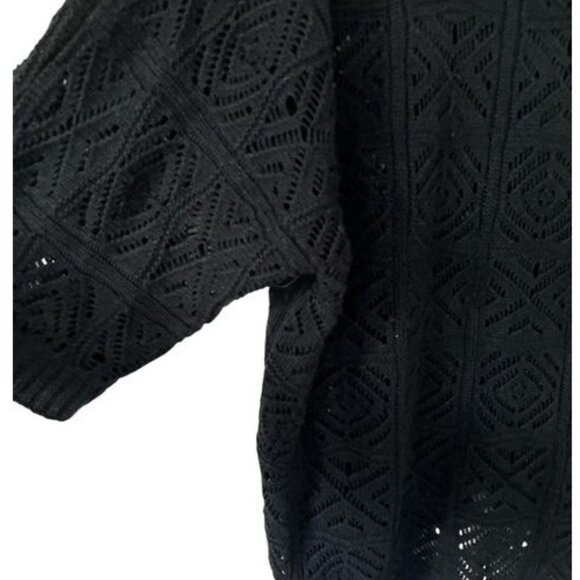 Open Knit Black Sweater - Picture 3 of 6